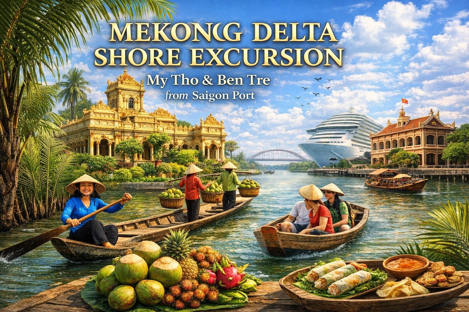 Mekong Delta Shore Excursion – My Tho & Ben Tre from Nha Rong Port