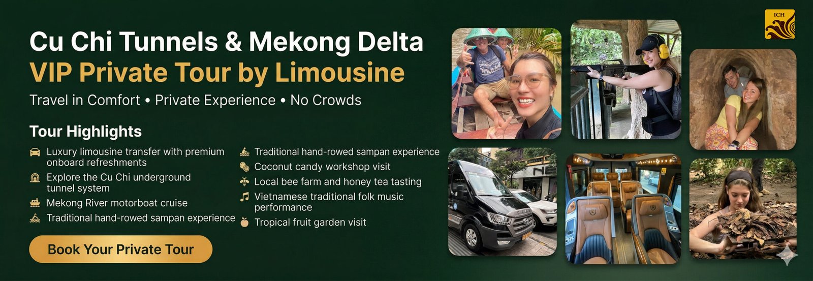 Cu Chi Tunnels and Mekong Delta VIP Private Tour by limousine with river cruise and local experiences